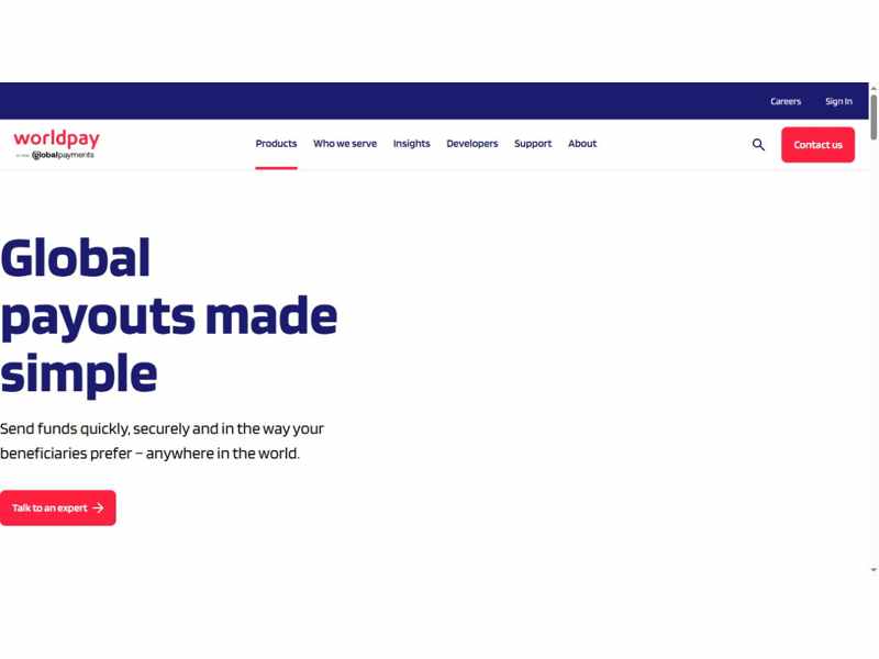 Worldpay official payouts product page