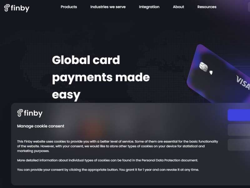 finby official card payments page