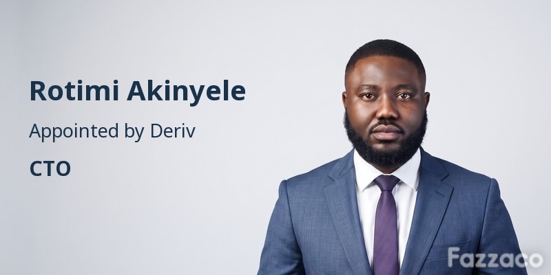 Deriv CTO Rotimi Akinyele appointment editorial image showing a modern financial technology office