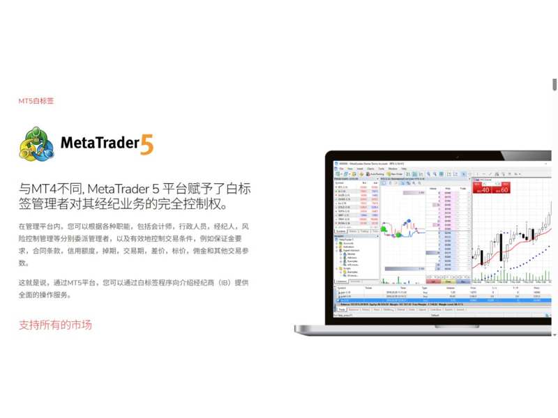 itexsys MT5 白標產品頁面。圖片來源：itexsys。